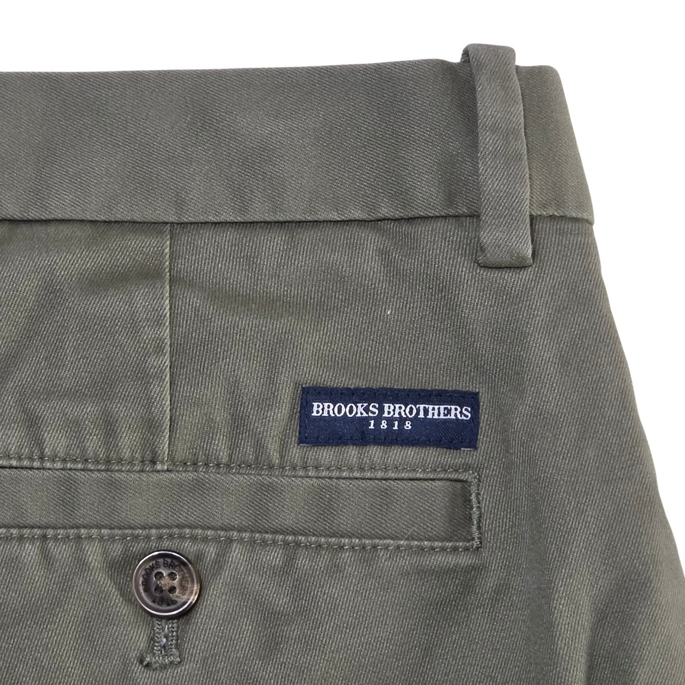 Brooks Brothers Clark Fit Chinos 36/30 Olive Green Mens Stretch Twill Excellent